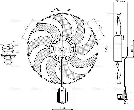 Ava Quality Cooling OL7751 - Fen, radiator furqanavto.az