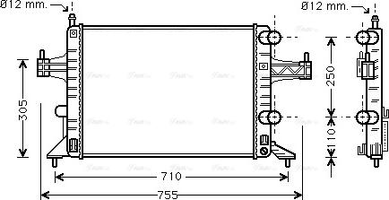 Ava Quality Cooling OLA2303 - Radiator, mühərrikin soyudulması furqanavto.az