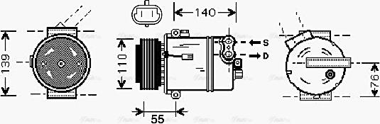 Ava Quality Cooling OLAK451 - Kompressor, kondisioner furqanavto.az