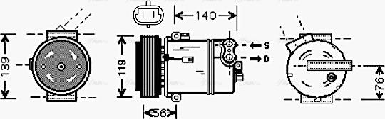 Ava Quality Cooling OLAK463 - Kompressor, kondisioner furqanavto.az