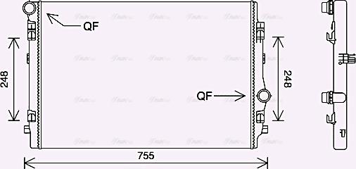 Ava Quality Cooling VN2398 - Radiator, mühərrikin soyudulması furqanavto.az