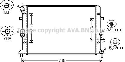 Ava Quality Cooling VN2289 - Radiator, mühərrikin soyudulması furqanavto.az