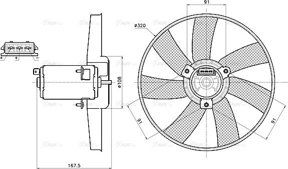 Ava Quality Cooling VN7444 - Fen, radiator furqanavto.az