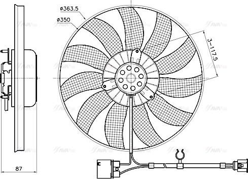 Ava Quality Cooling VN7442 - Fen, radiator furqanavto.az