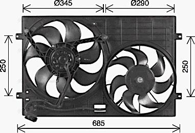 Ava Quality Cooling VN7543 - Fen, radiator furqanavto.az