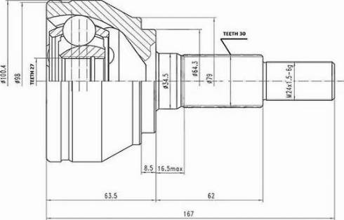 Aywiparts AW1510505 - Birləşmə dəsti, ötürücü val furqanavto.az