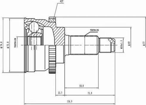 Aywiparts AW1510047A - Birləşmə dəsti, ötürücü val furqanavto.az