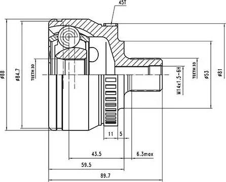 Aywiparts AW1510013A - Birləşmə dəsti, ötürücü val furqanavto.az