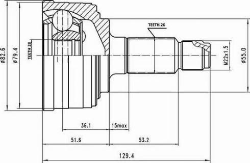 Aywiparts AW1510140 - Birləşmə dəsti, ötürücü val furqanavto.az