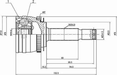 Aywiparts AW1510153A - Birləşmə dəsti, ötürücü val furqanavto.az