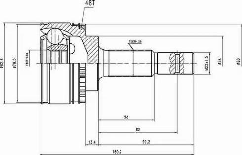 Aywiparts AW1510103A - Birləşmə dəsti, ötürücü val furqanavto.az