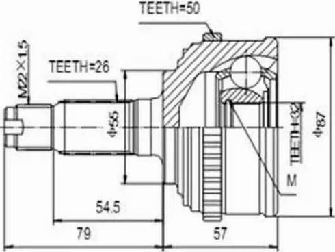 Euro Driveline HO222A - Sürücü mili furqanavto.az