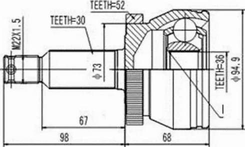 Euro Driveline HY124A - Sürücü mili furqanavto.az