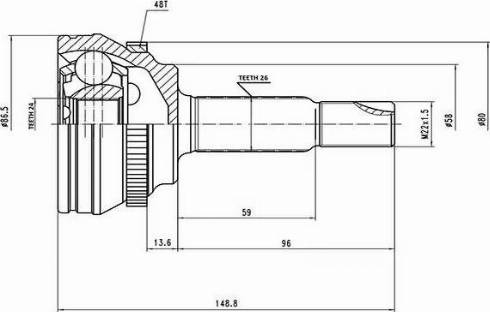 Aywiparts AW1510125A - Birləşmə dəsti, ötürücü val furqanavto.az