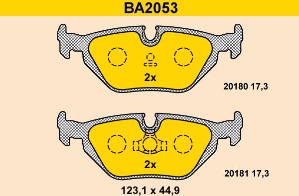 Barum BA2053 - Əyləc altlığı dəsti, əyləc diski furqanavto.az