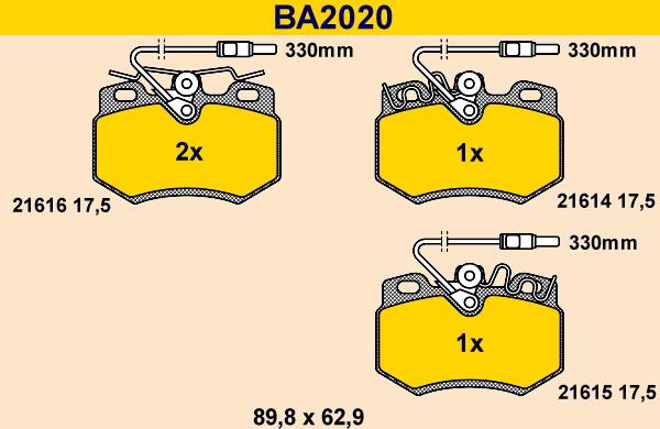 Barum BA2020 - Əyləc altlığı dəsti, əyləc diski furqanavto.az