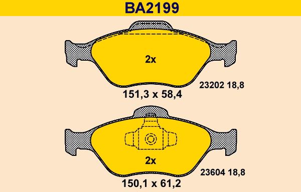 Barum BA2199 - Əyləc altlığı dəsti, əyləc diski furqanavto.az