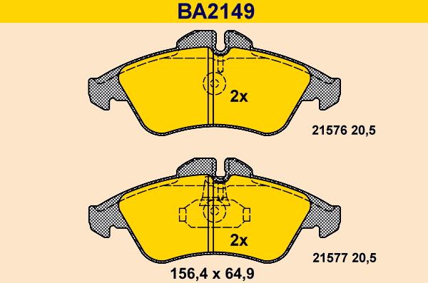 Barum BA2149 - Əyləc altlığı dəsti, əyləc diski furqanavto.az