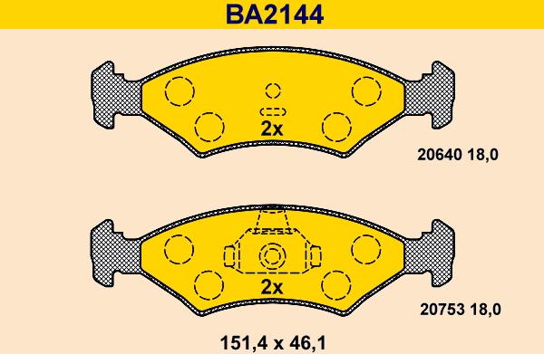 Barum BA2144 - Əyləc altlığı dəsti, əyləc diski furqanavto.az