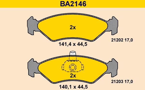 Barum BA2146 - Əyləc altlığı dəsti, əyləc diski furqanavto.az