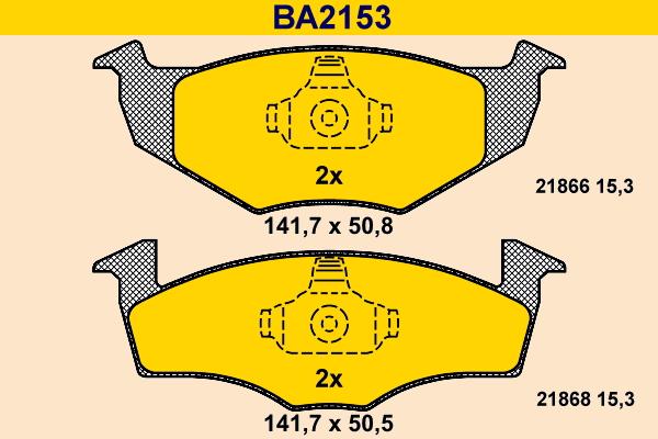 Barum BA2153 - Əyləc altlığı dəsti, əyləc diski furqanavto.az