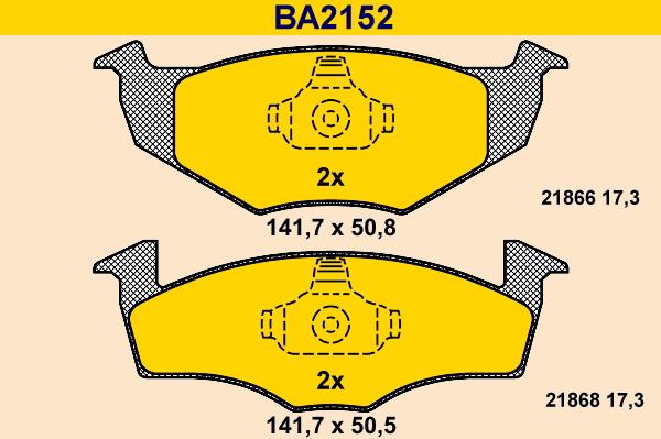 Barum BA2152 - Əyləc altlığı dəsti, əyləc diski furqanavto.az