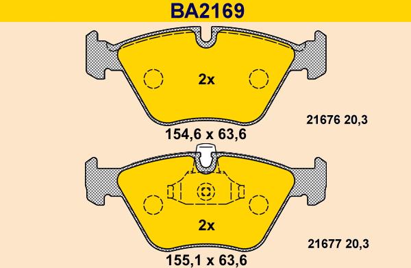 Barum BA2169 - Əyləc altlığı dəsti, əyləc diski furqanavto.az