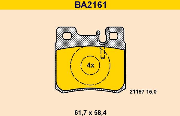 Barum BA2161 - Əyləc altlığı dəsti, əyləc diski furqanavto.az