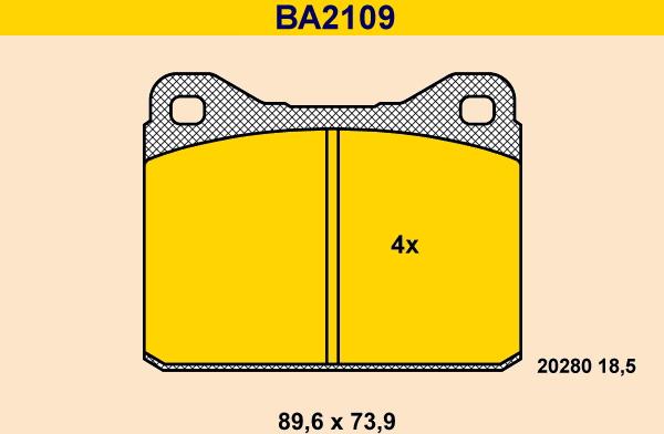 Barum BA2109 - Əyləc altlığı dəsti, əyləc diski furqanavto.az