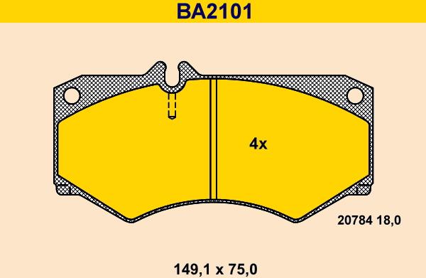 Barum BA2101 - Əyləc altlığı dəsti, əyləc diski furqanavto.az