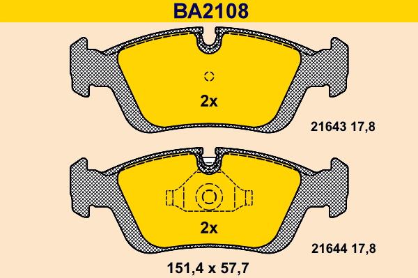 Barum BA2108 - Əyləc altlığı dəsti, əyləc diski furqanavto.az