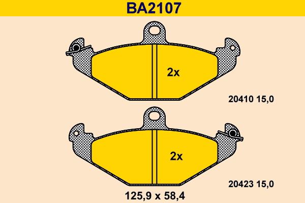 Barum BA2107 - Əyləc altlığı dəsti, əyləc diski furqanavto.az