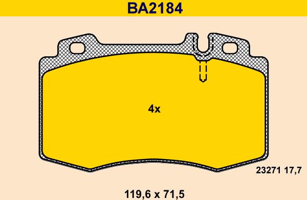 Barum BA2184 - Əyləc altlığı dəsti, əyləc diski furqanavto.az