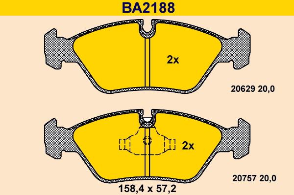 Barum BA2188 - Əyləc altlığı dəsti, əyləc diski furqanavto.az