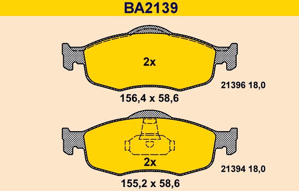 Barum BA2139 - Əyləc altlığı dəsti, əyləc diski furqanavto.az