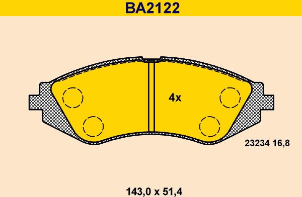 Barum BA2122 - Əyləc altlığı dəsti, əyləc diski www.furqanavto.az