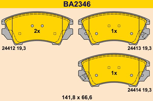 Barum BA2346 - Əyləc altlığı dəsti, əyləc diski furqanavto.az