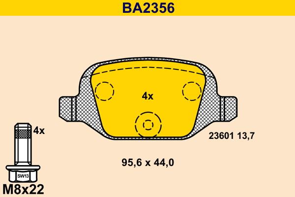 Barum BA2356 - Əyləc altlığı dəsti, əyləc diski furqanavto.az