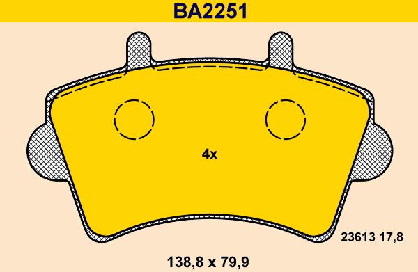 Barum BA2251 - Əyləc altlığı dəsti, əyləc diski furqanavto.az