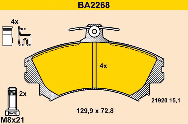 Barum BA2268 - Əyləc altlığı dəsti, əyləc diski furqanavto.az