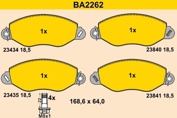 Barum BA2262 - Əyləc altlığı dəsti, əyləc diski furqanavto.az