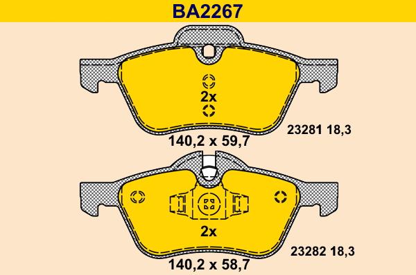 Barum BA2267 - Əyləc altlığı dəsti, əyləc diski furqanavto.az