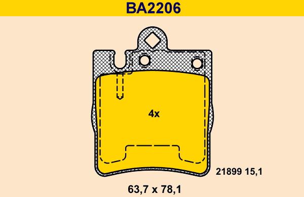 Barum BA2206 - Əyləc altlığı dəsti, əyləc diski furqanavto.az