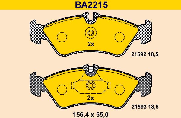 Barum BA2215 - Əyləc altlığı dəsti, əyləc diski furqanavto.az