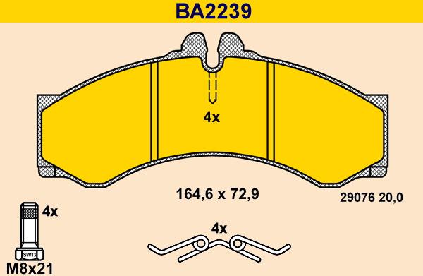 Barum BA2239 - Əyləc altlığı dəsti, əyləc diski furqanavto.az