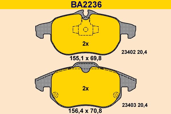 Barum BA2236 - Əyləc altlığı dəsti, əyləc diski furqanavto.az