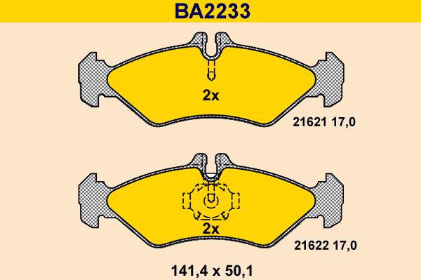 Barum BA2233 - Əyləc altlığı dəsti, əyləc diski furqanavto.az