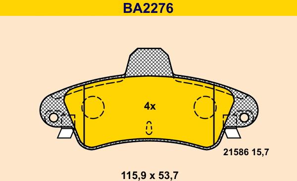 Barum BA2276 - Əyləc altlığı dəsti, əyləc diski furqanavto.az