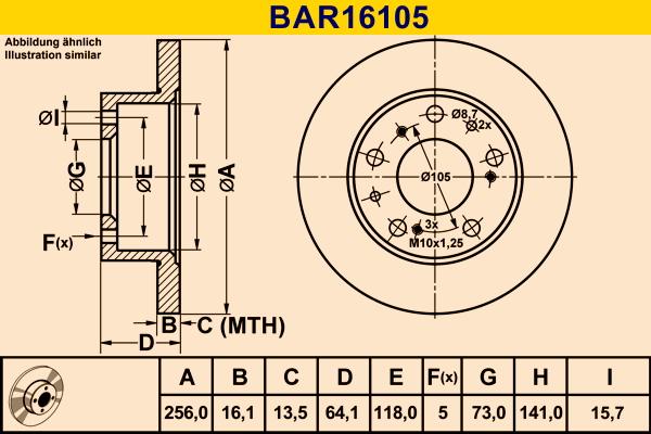 Barum BAR16105 - Əyləc Diski furqanavto.az