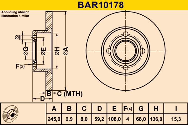 Barum BAR10178 - Əyləc Diski furqanavto.az